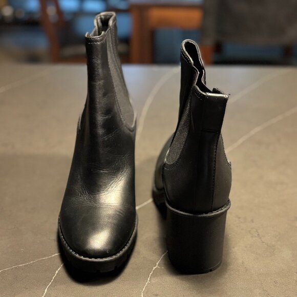 Vince Black Leather Booties Size 11 - Picture 5 of 8